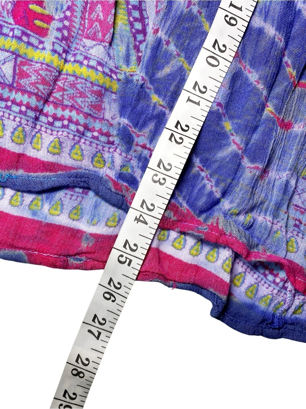 Greater Good | Pink & Purple Boho Print Crinkle Tunic Top - Picture 13 of 14